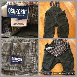 Oshkosh flannel lined overalls 12 months